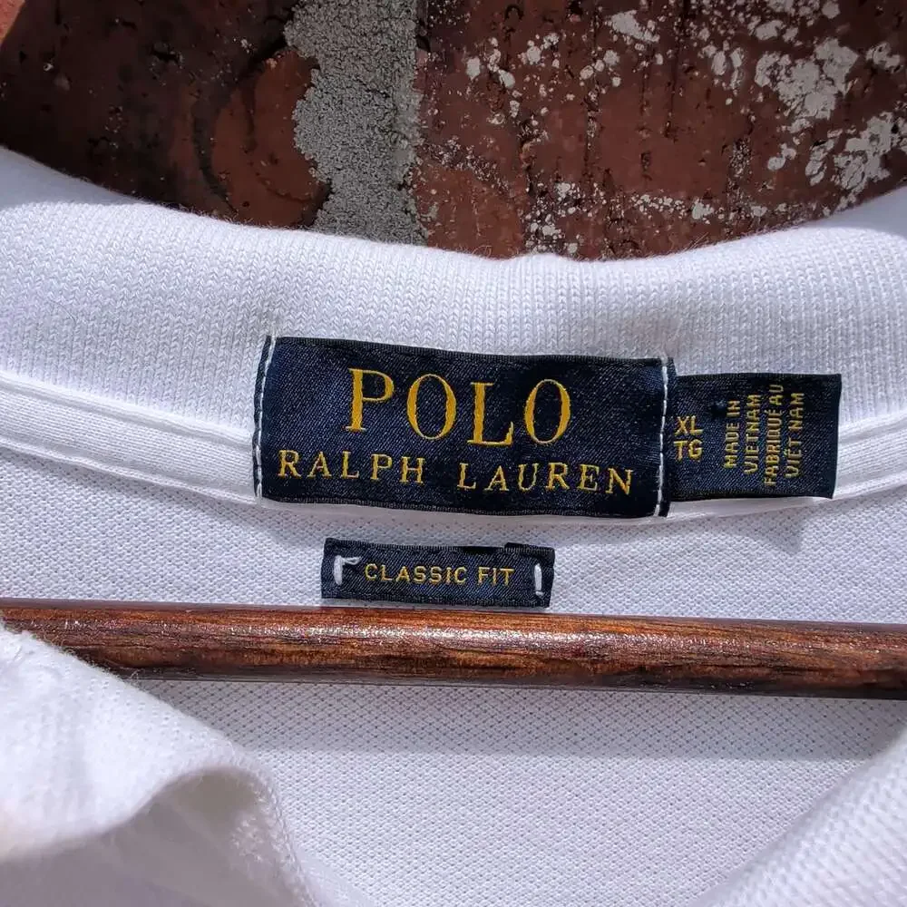 Polo Ralph Lauren Mens XL Classic Fit Pique Polo White Short Sleeve